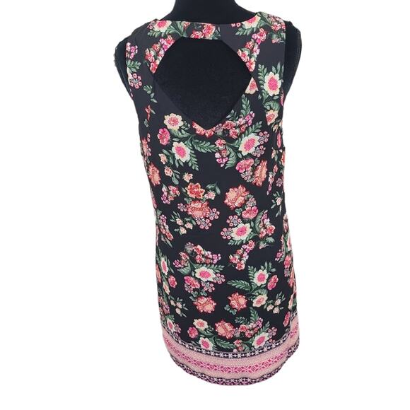 Pink Republic Women's A Black Floral Sleeveless Boho Dark Fairy Vacay Causal M - Picture 2 of 13